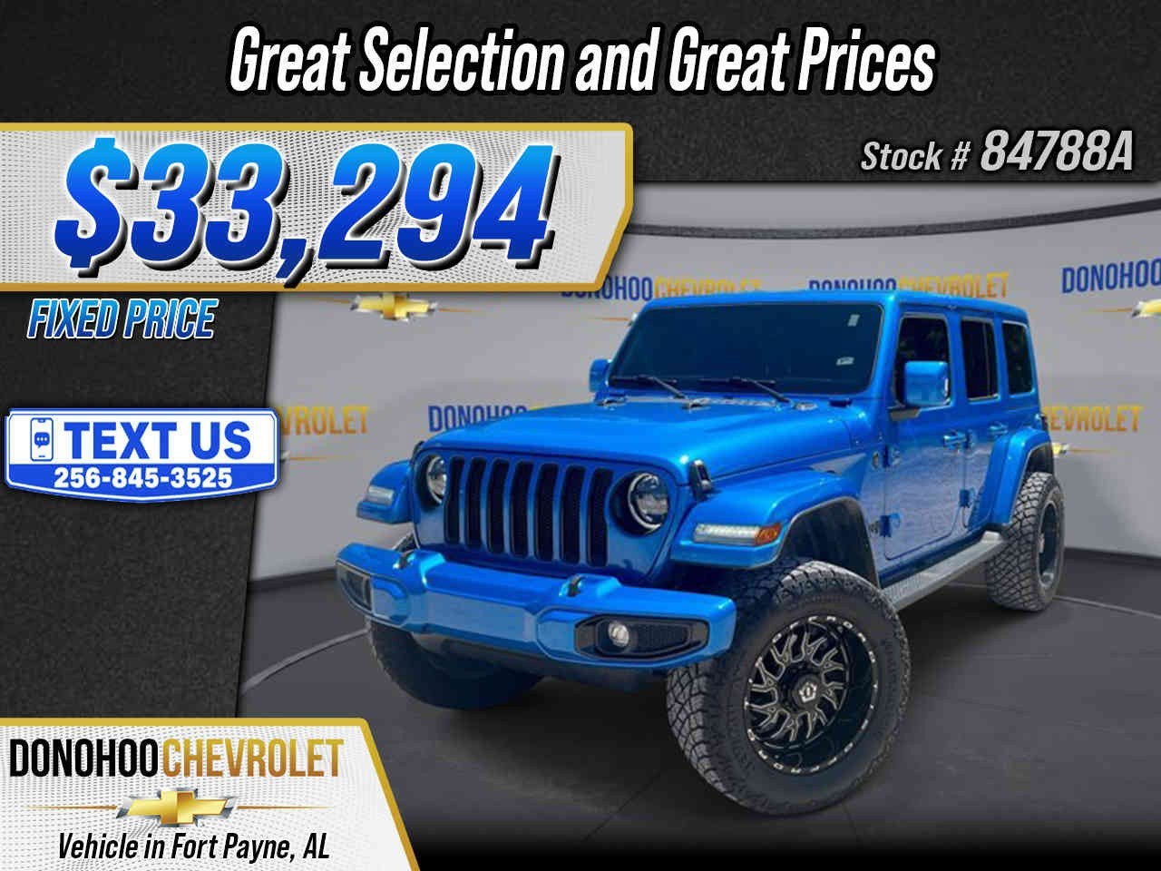 2023 Jeep Wrangler High Altitude in Blue — front three-quarter view