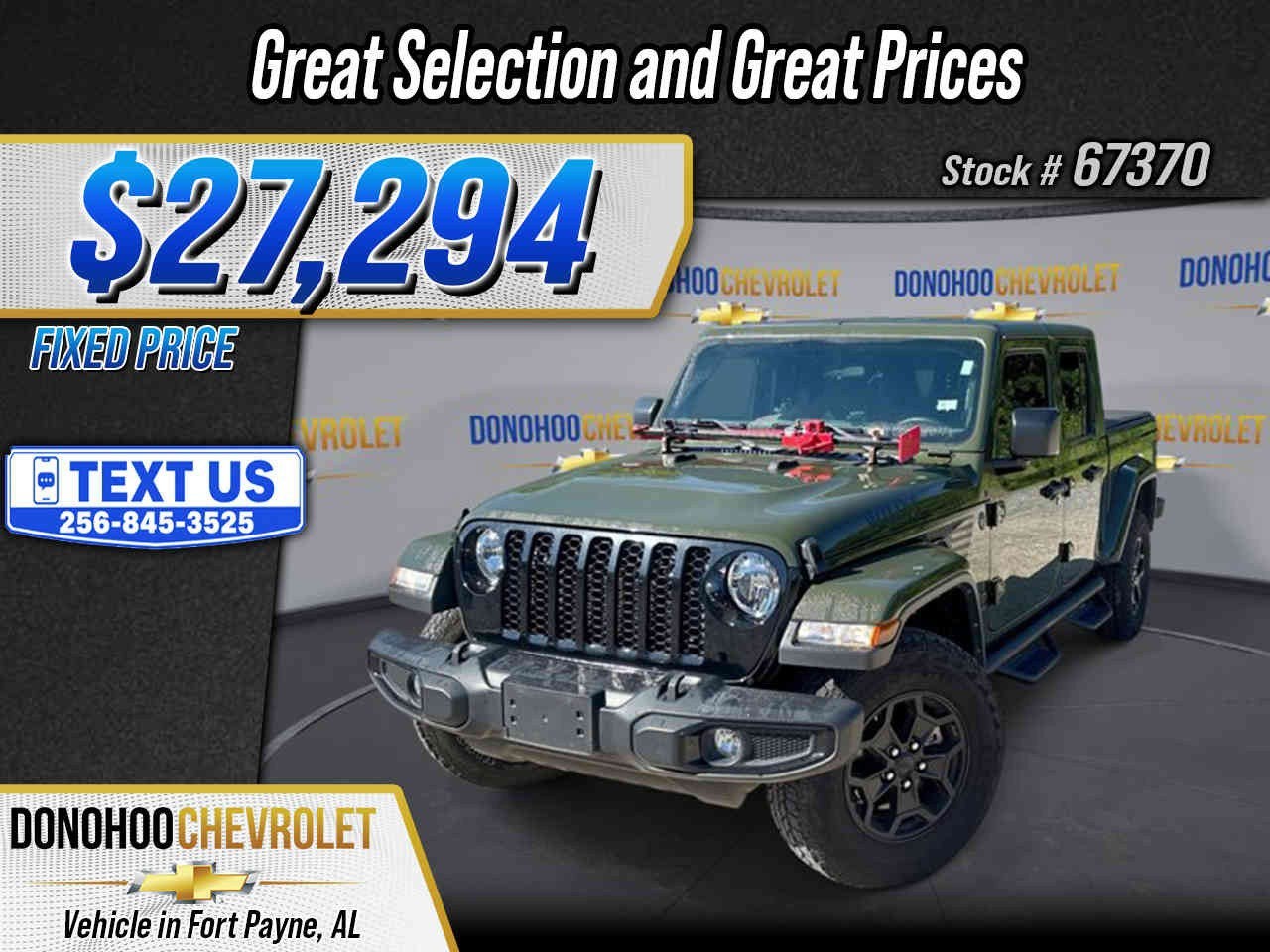 2022 Jeep Gladiator Willys in Green — front three-quarter view