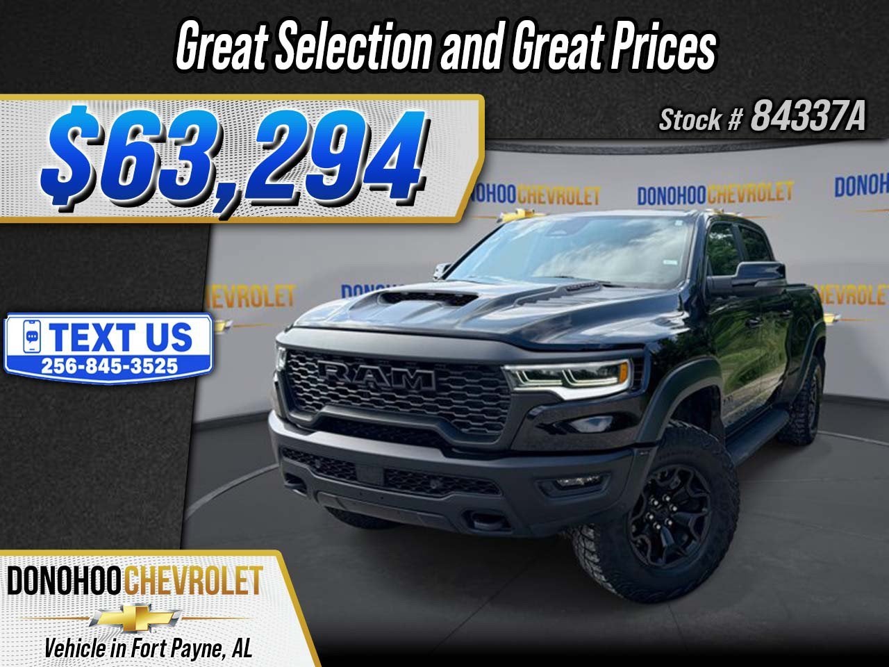 2025 RAM 1500 RHO in Black — front three-quarter view