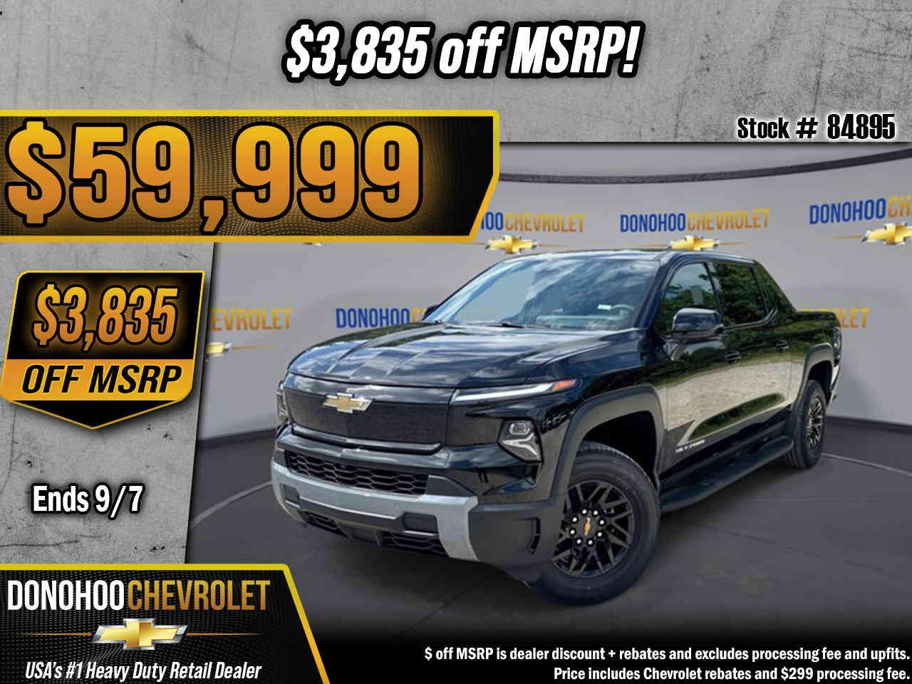 2026 Chevrolet Silverado EV LT - Standard Range in Black — front three-quarter view