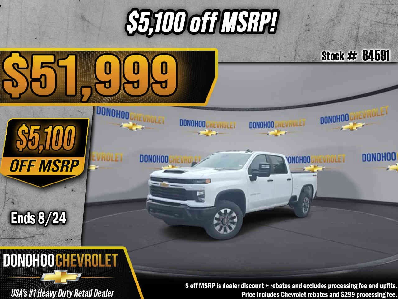 2026 Chevrolet Silverado 2500 HD Custom in Summit White — front three-quarter view