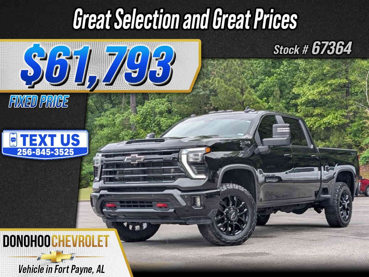 2025 Chevrolet Silverado 2500 HD LT in Black — front three-quarter view