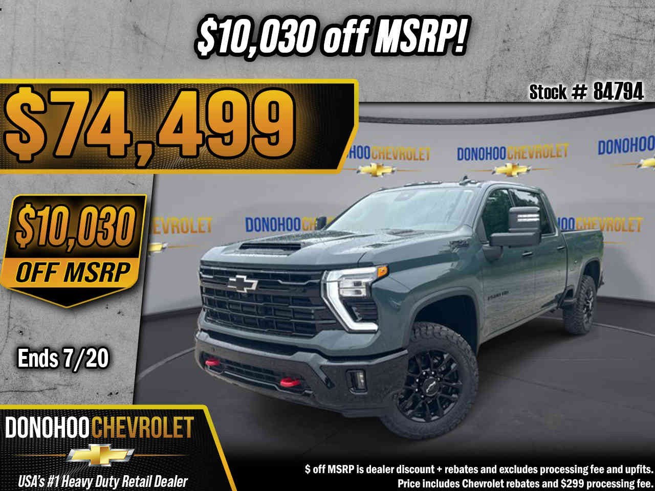 2026 Chevrolet Silverado 2500 HD LTZ in Cypress Gray — front three-quarter view