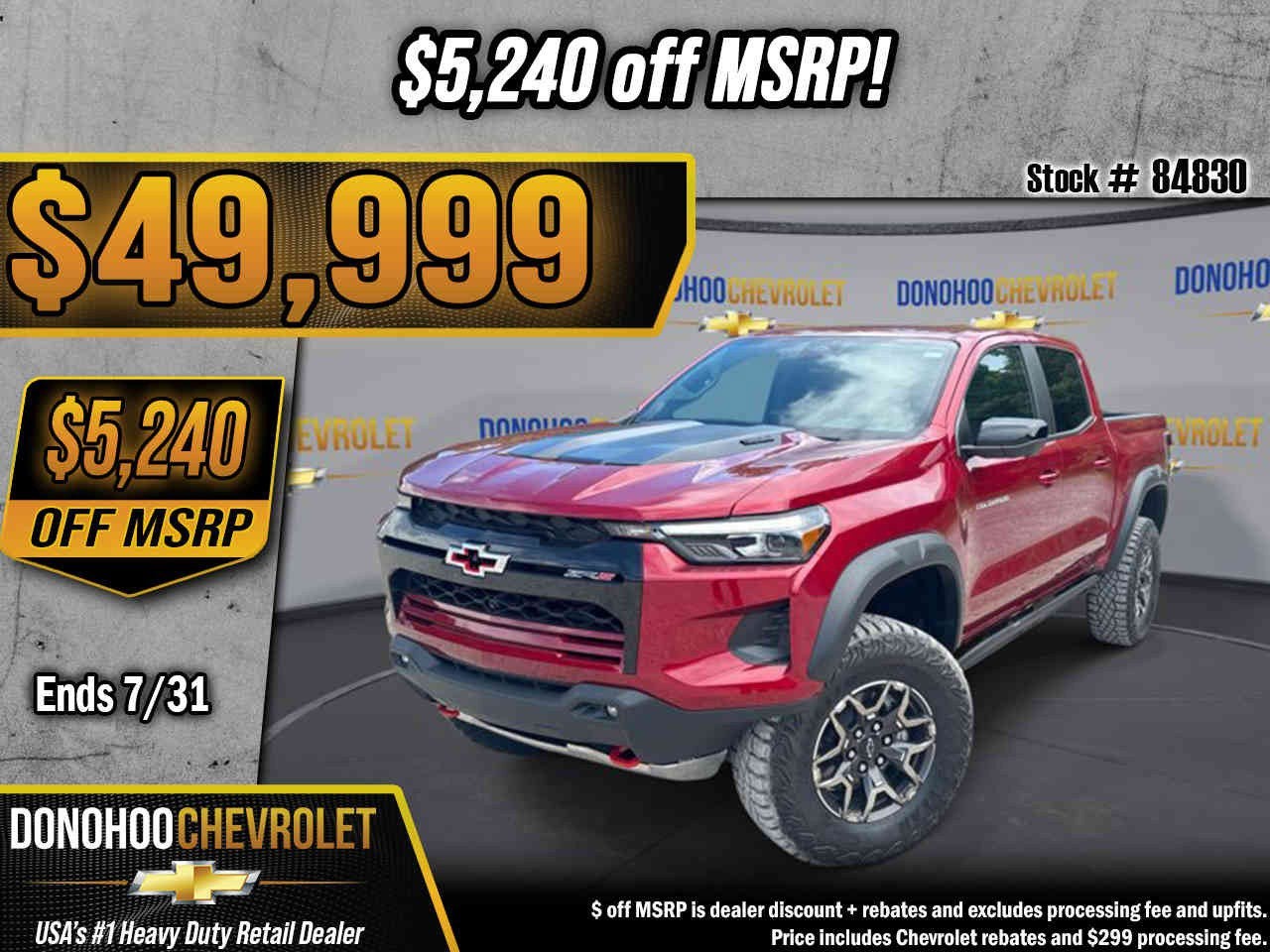 2026 Chevrolet Colorado ZR2 in Radiant Red Tintcoat — front three-quarter view
