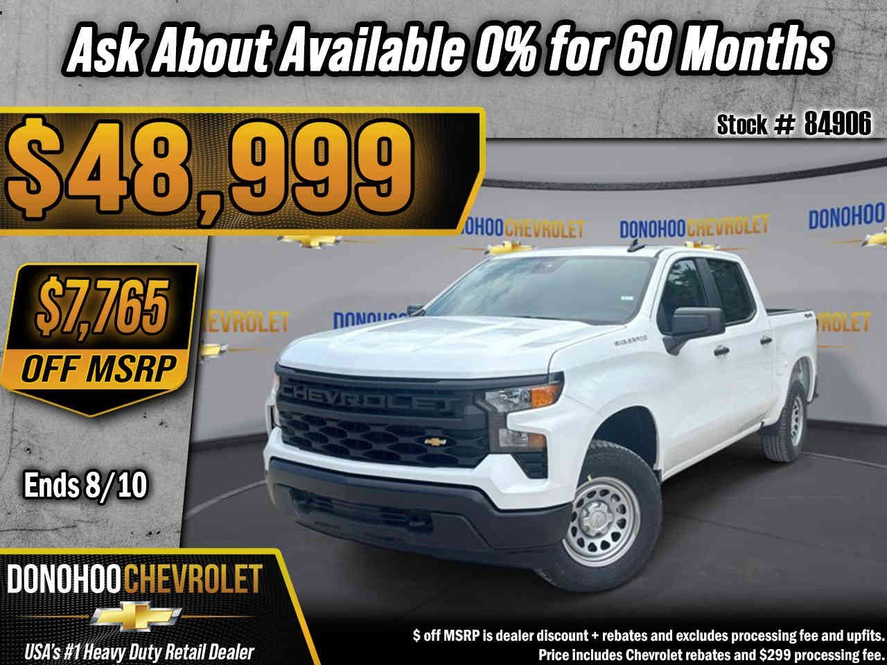 2026 Chevrolet Silverado 1500 WT in Summit White — front three-quarter view