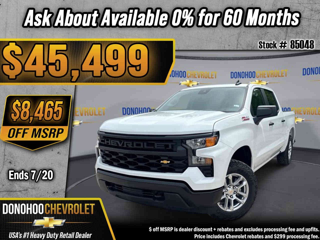 2026 Chevrolet Silverado 1500 WT in Summit White — front three-quarter view