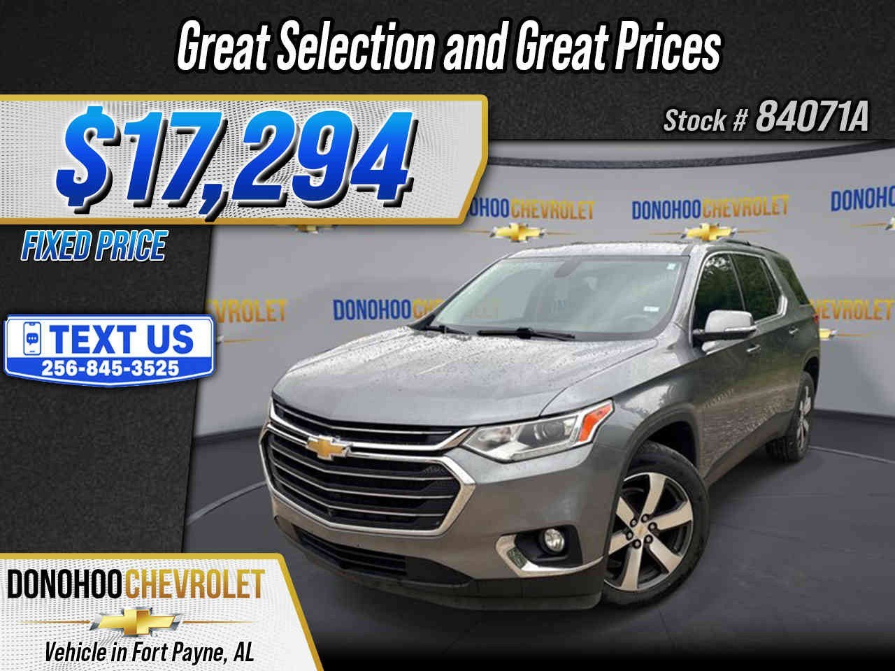 2020 Chevrolet Traverse LT Leather in Satin Steel Metallic — front three-quarter view