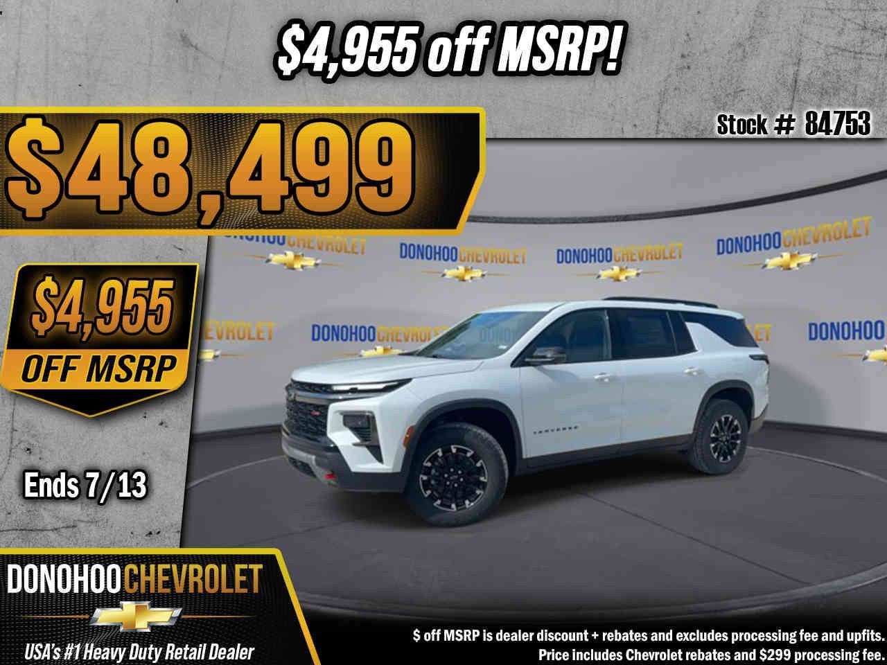 2026 Chevrolet Traverse Z71 in Polar White Tricoat — front three-quarter view