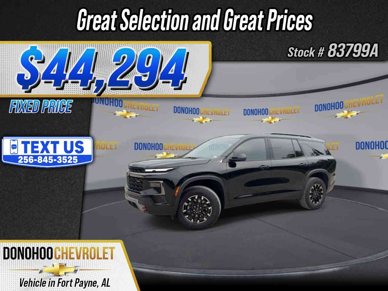 2025 Chevrolet Traverse Z71 in Mosaic Black Metallic — front three-quarter view