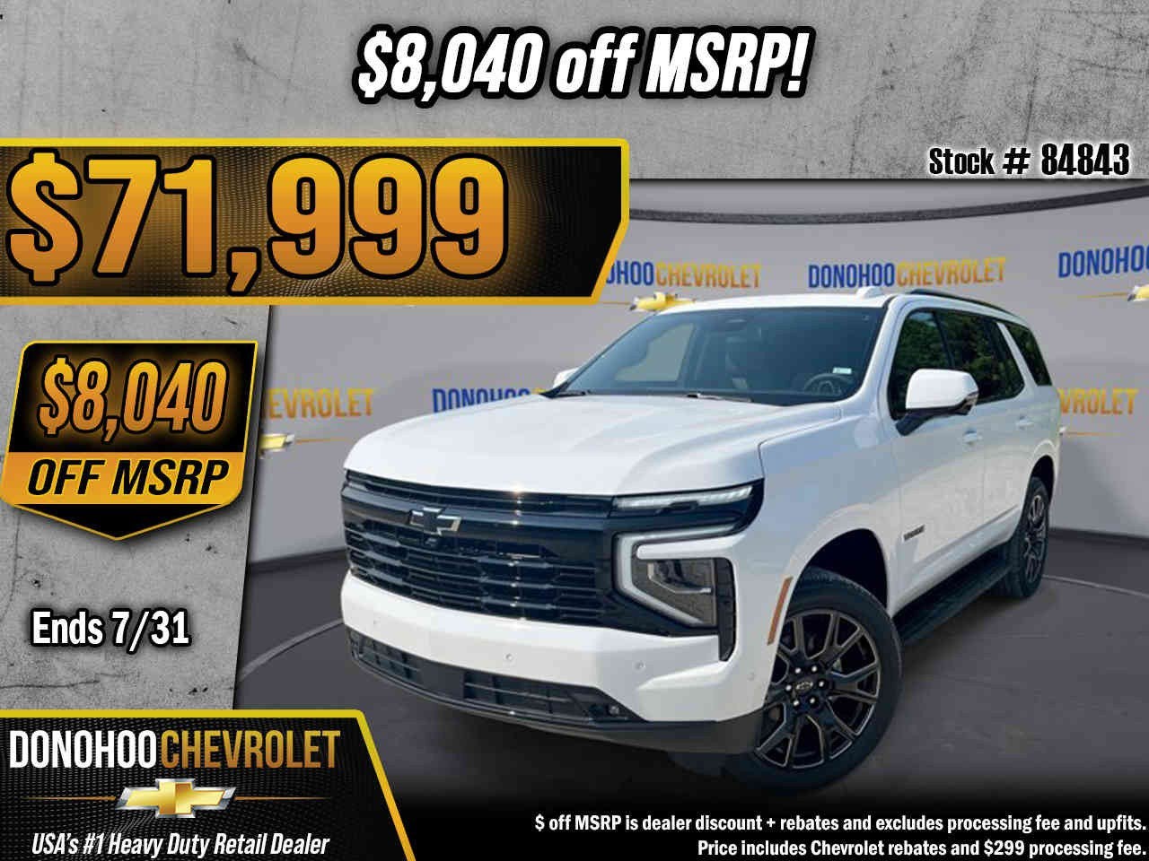 2026 Chevrolet Tahoe RST in Summit White — front three-quarter view