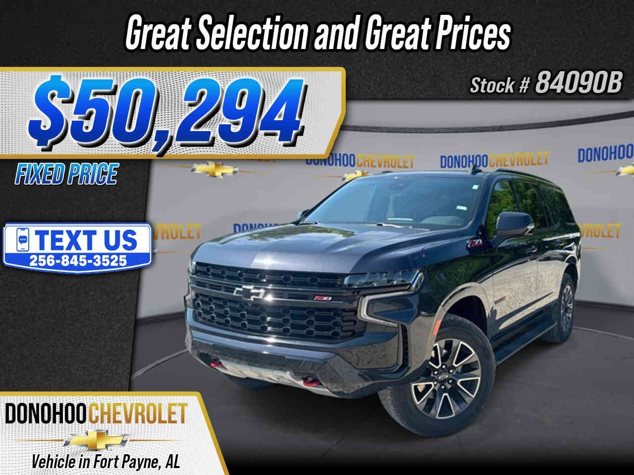 2023 Chevrolet Tahoe Z71 in Dark Ash Metallic — front three-quarter view