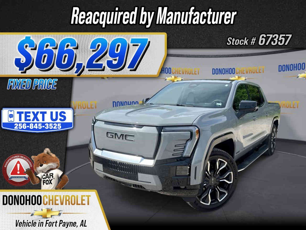 2024 GMC Sierra EV Denali Edition 1 in Thunderstorm Gray — front three-quarter view