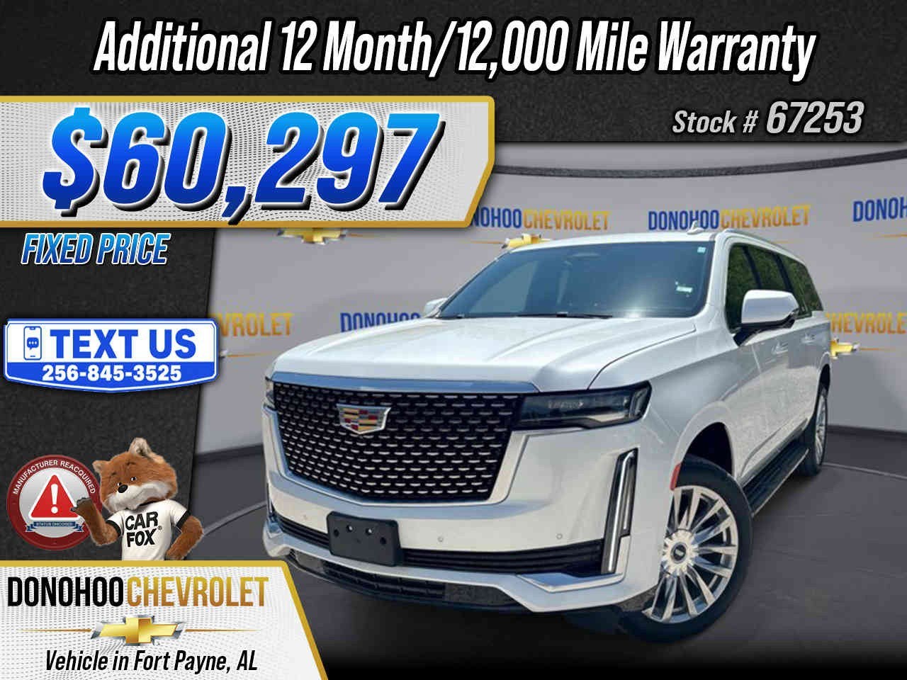 2023 Cadillac Escalade ESV Premium Luxury in Crystal White Tricoat — front three-quarter view