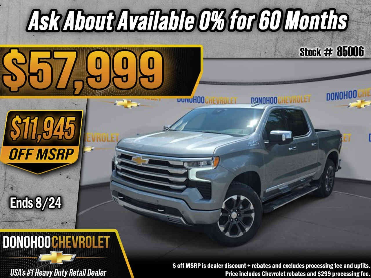 2026 Chevrolet Silverado 1500 High Country in Sterling Gray Metallic — front three-quarter view