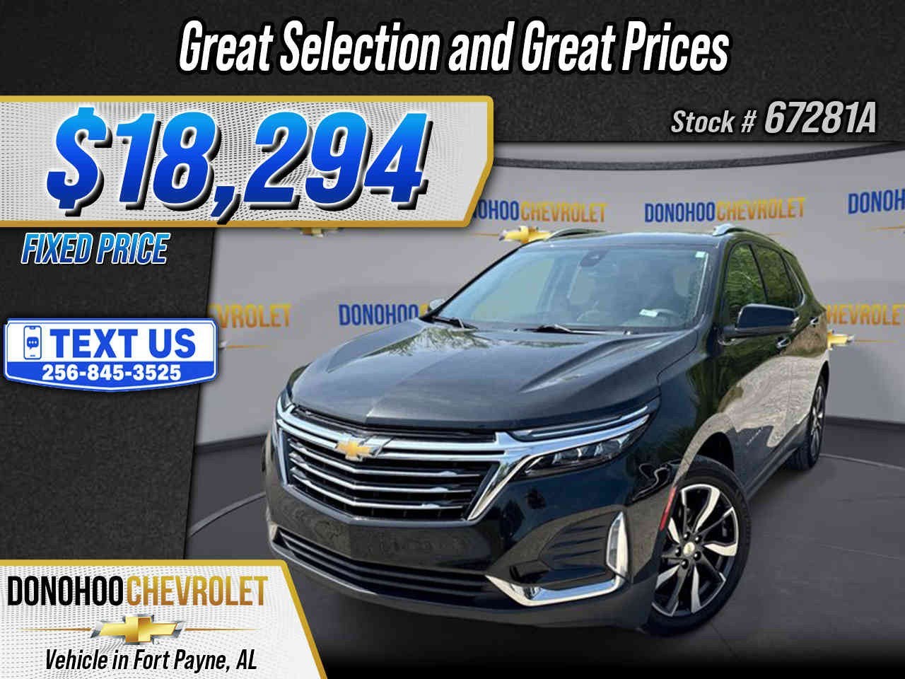2022 Chevrolet Equinox Premier in Mosaic Black Metallic — front three-quarter view