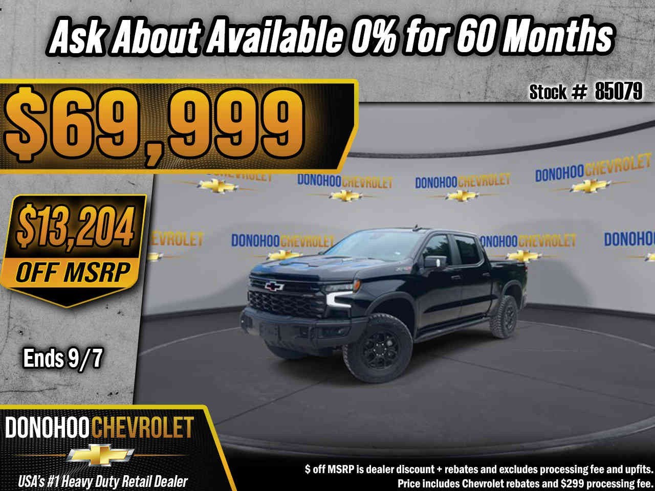 2026 Chevrolet Silverado 1500 ZR2 in Black — front three-quarter view