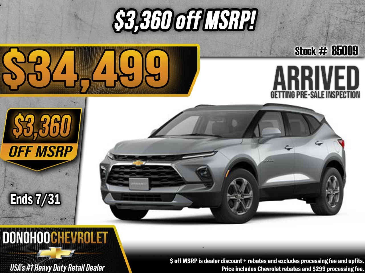 2026 Chevrolet Blazer 2LT in Sterling Gray Metallic — front three-quarter view