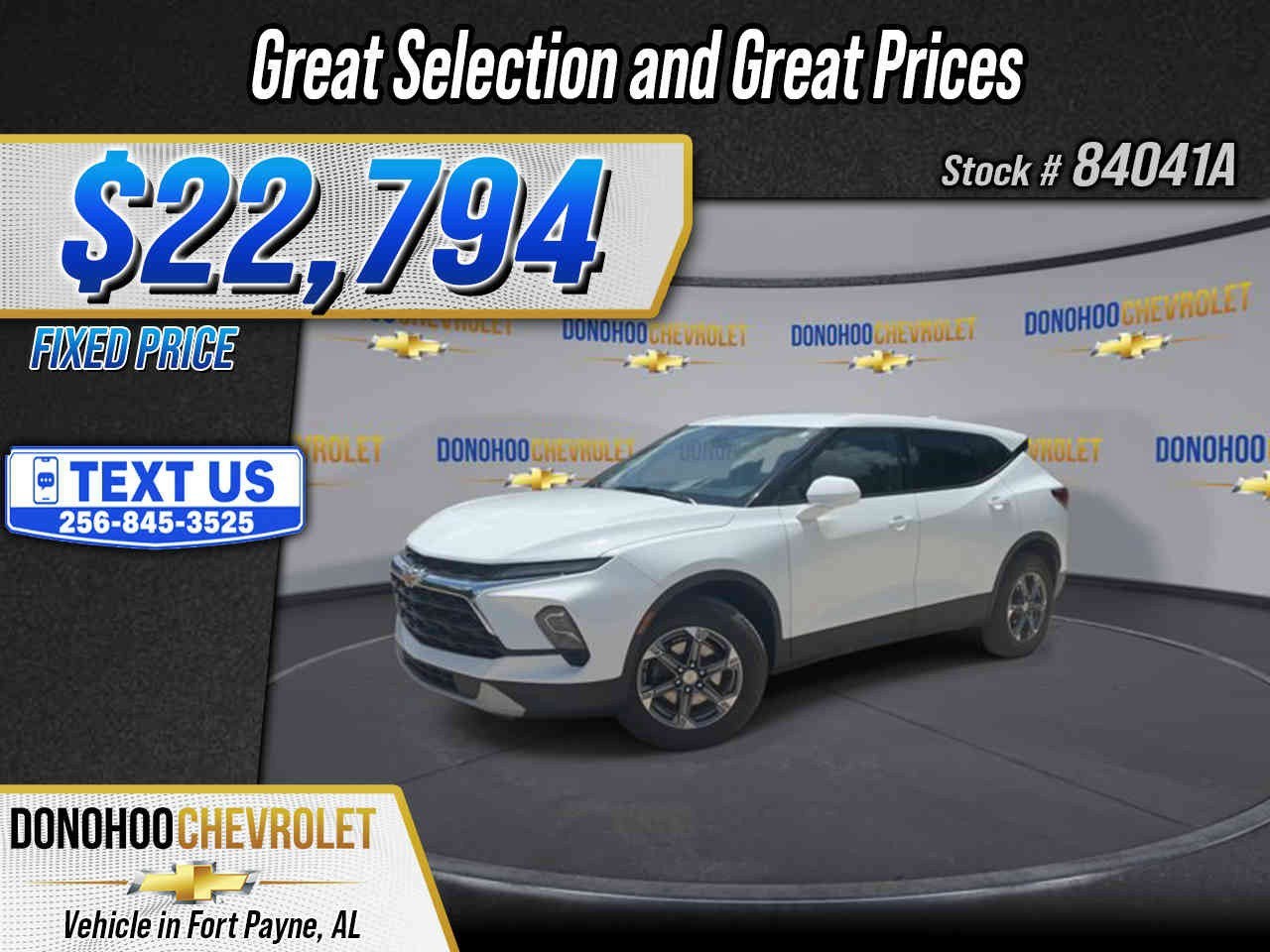 2024 Chevrolet Blazer 2LT in Summit White — front three-quarter view