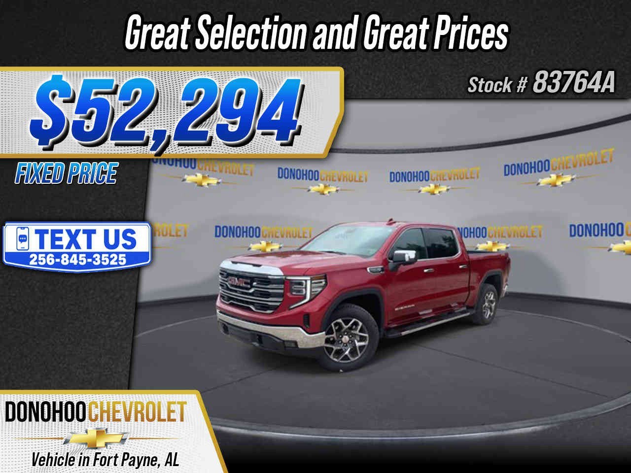 2026 GMC Sierra 1500 SLT in Volcanic Red Tintcoat — front three-quarter view