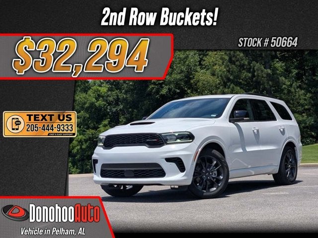 2024 Dodge Durango GT Premium in White Knuckle Clearcoat — front three-quarter view