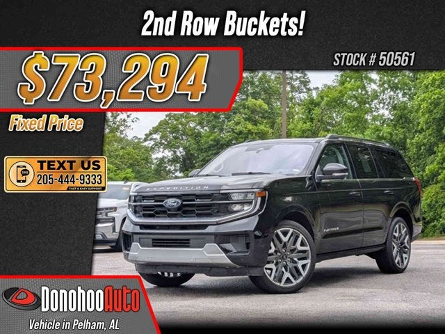 2025 Ford Expedition Platinum in Agate Black Metallic — front three-quarter view