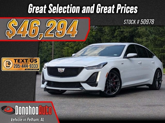 2024 Cadillac CT5-V 4dr Sdn in Summit White — front three-quarter view