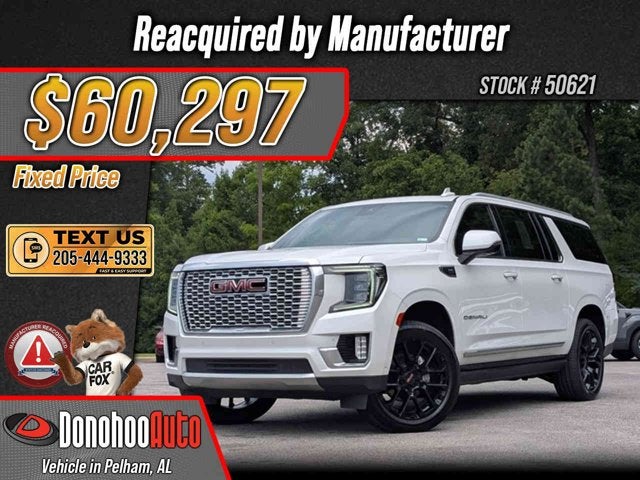 2023 GMC Yukon XL Denali in White Frost Tricoat — front three-quarter view