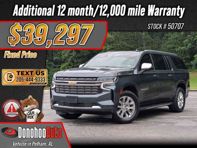 2021 Chevrolet Suburban Premier in Shadow Gray Metallic — front three-quarter view