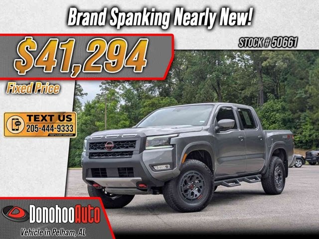 2026 Nissan Frontier PRO-4X in Gun Metallic — front three-quarter view