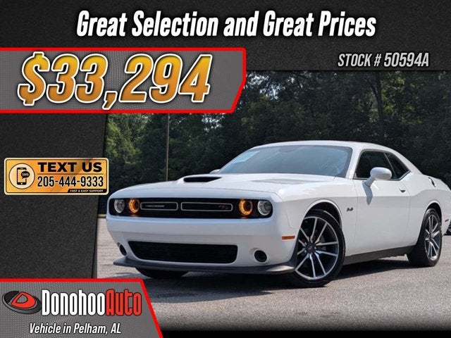 2023 Dodge Challenger R/T in White Knuckle Clearcoat — front three-quarter view