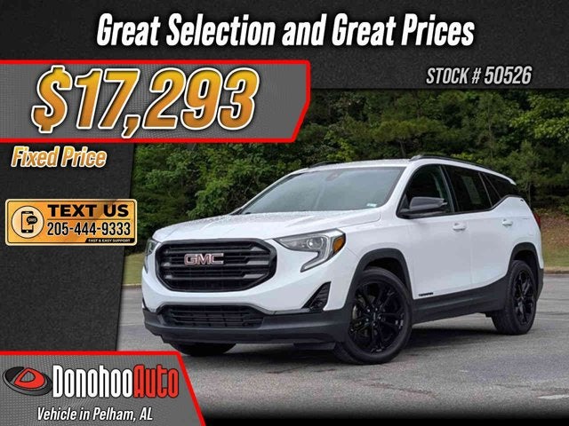 2021 GMC Terrain SLT in Summit White — front three-quarter view