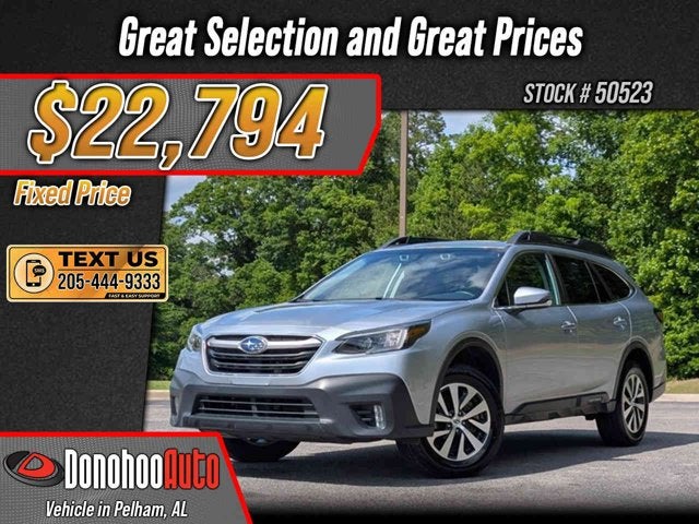 2022 Subaru Outback Premium in Ice Silver Metallic — front three-quarter view