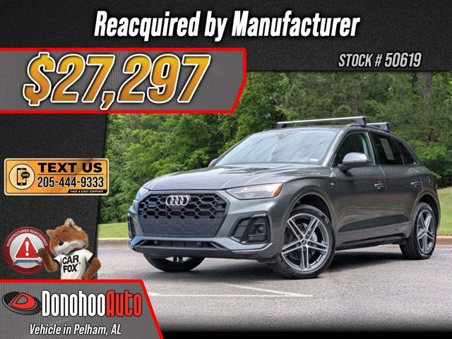 2023 Audi Q5 S line Premium Plus in Daytona Gray Pearl Effect — front three-quarter view