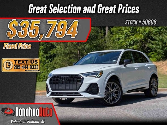 2025 Audi Q3 S line Premium Plus in Glacier White Metallic — front three-quarter view