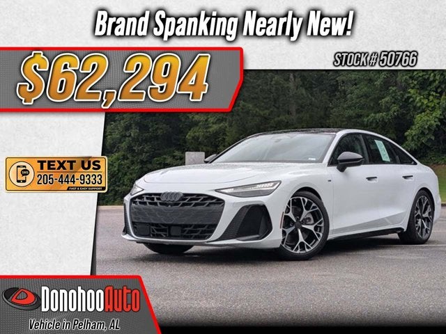 2026 Audi A6 Sedan Prestige in Glacier White Metallic — front three-quarter view